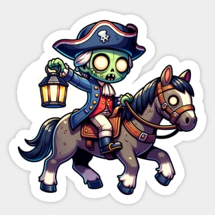 Zombie Paul Revere's Ride Sticker